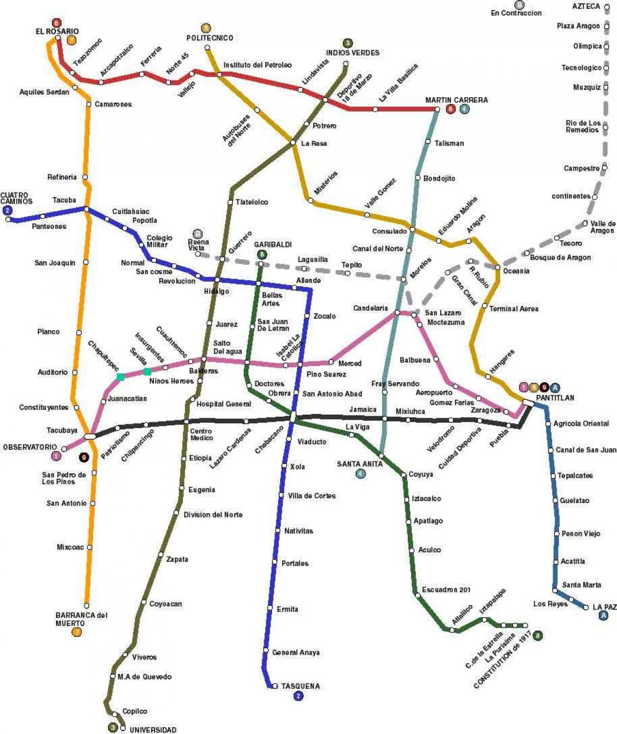 karta över Mexico City buss 