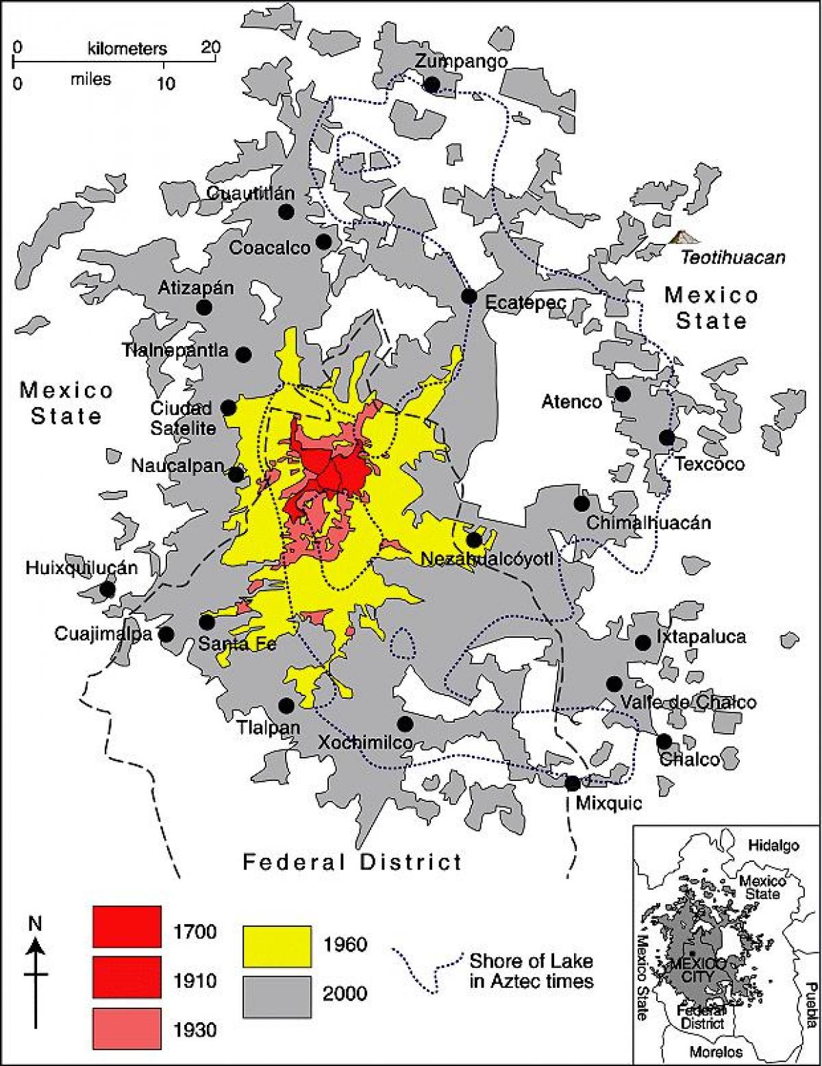 karta över Mexico City district