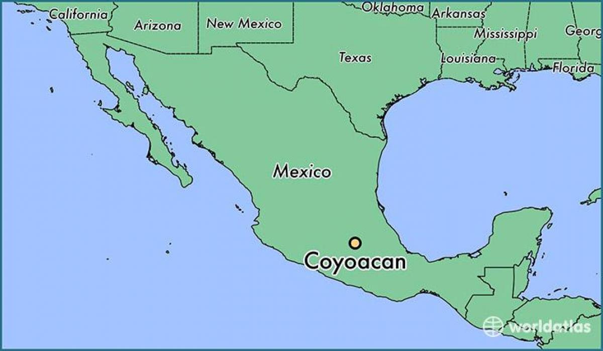 coyoacan Mexico City på kartan