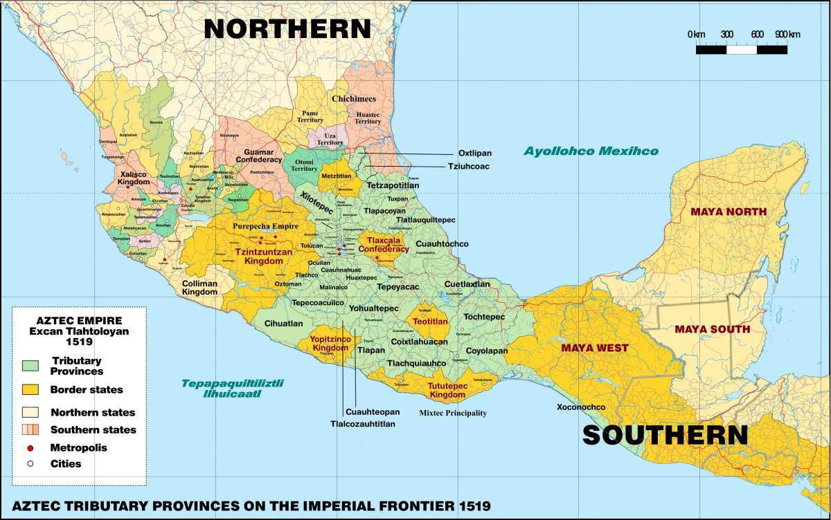 tenochtitlan i Mexico karta