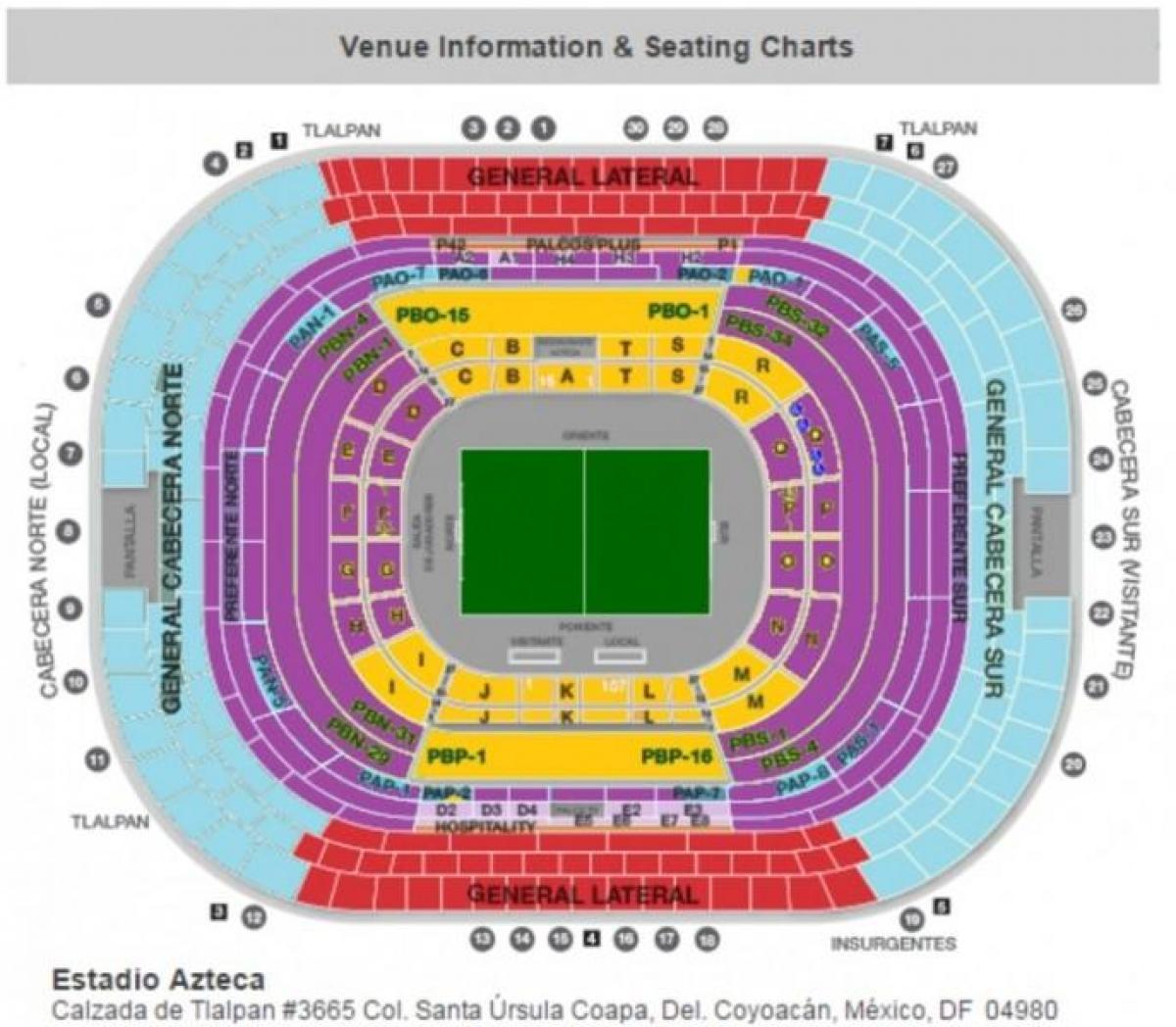 estadio azteca sittplatser karta