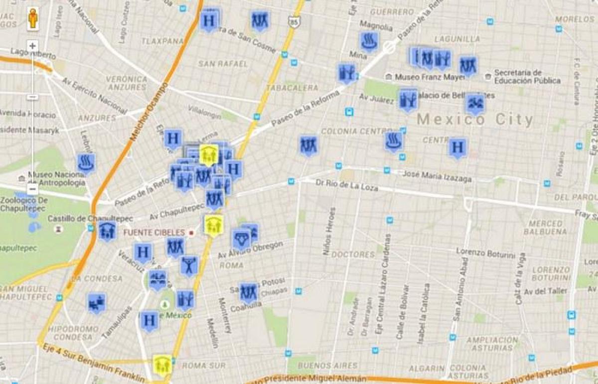 bög karta Mexico City