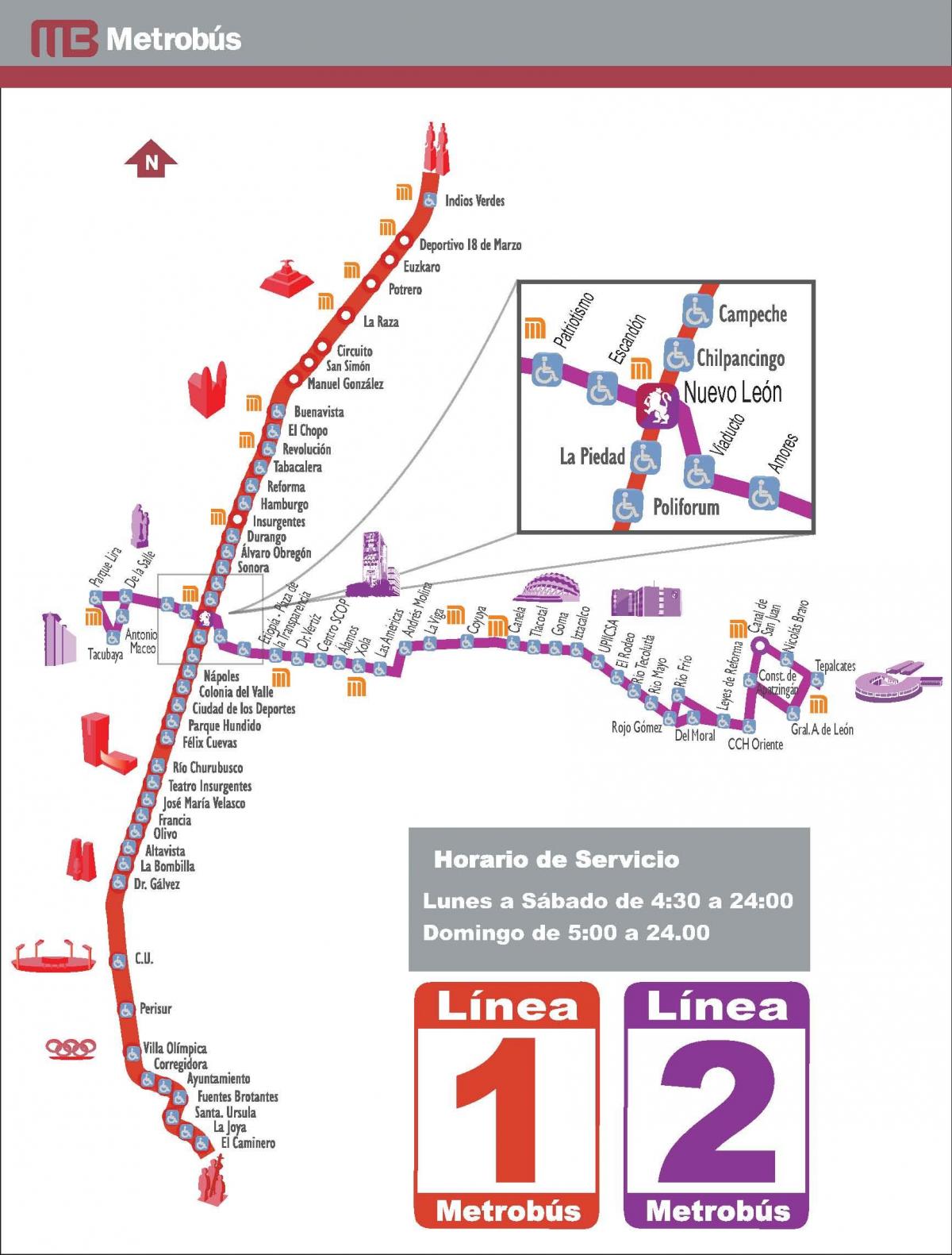karta metrobus Mexico City