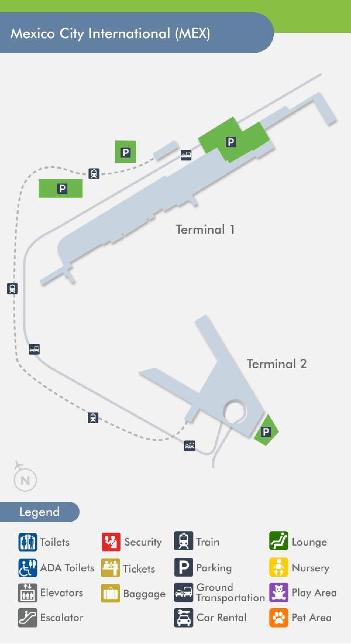 mex flygplats terminal karta