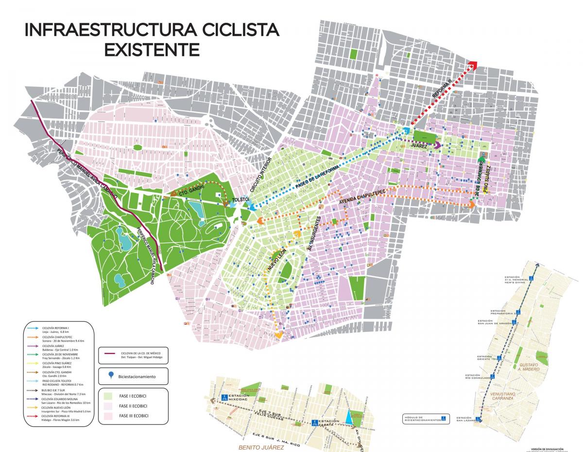 karta över Mexico City bike