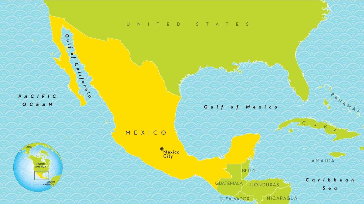 en karta över Mexico City