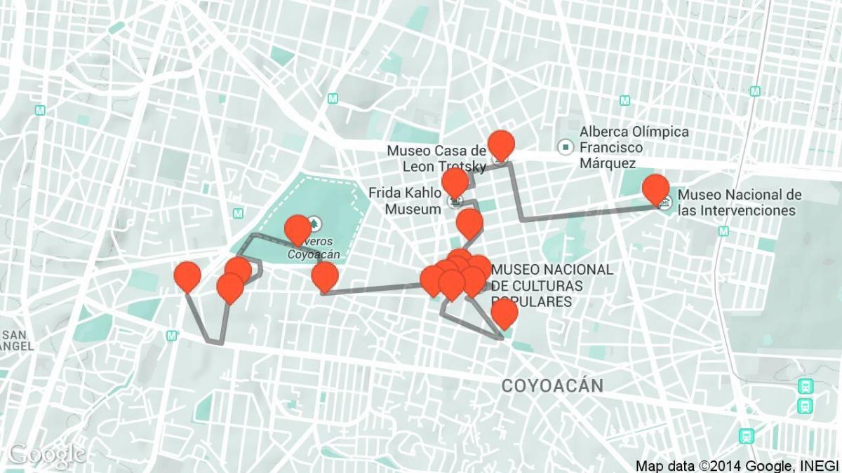 karta över Mexico City rundvandring