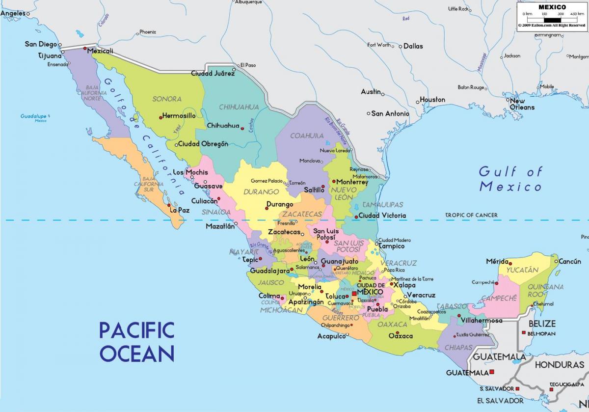karta över Mexico City state