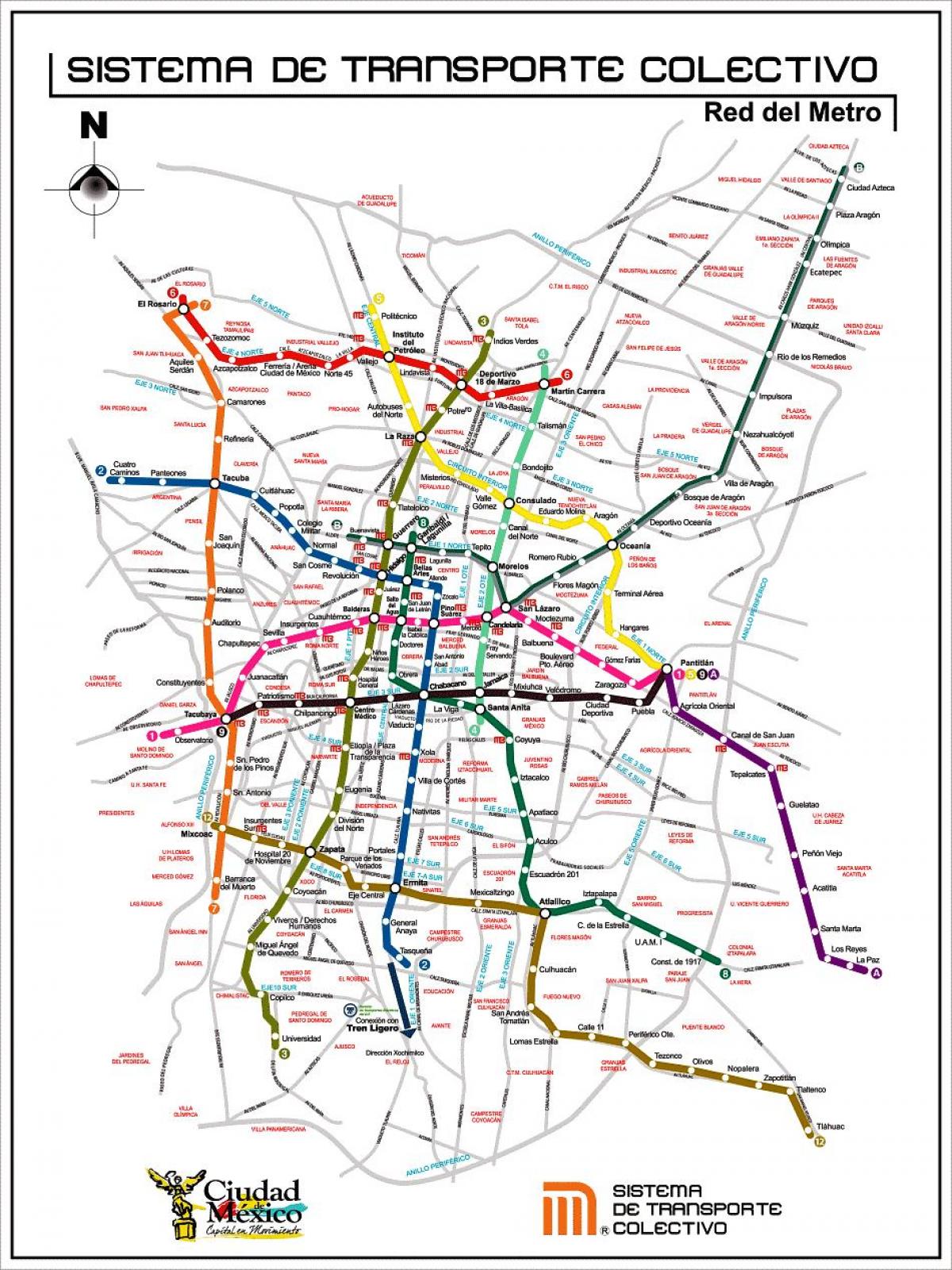 karta över Mexico City transit
