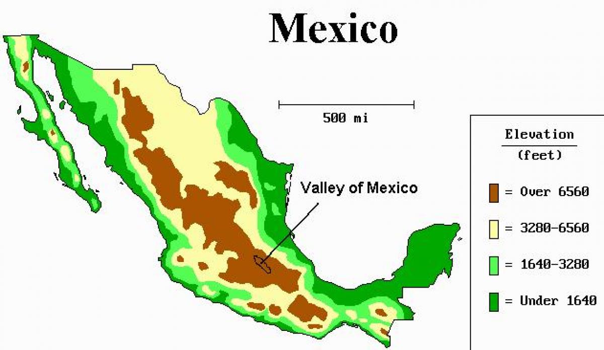 karta över valley of Mexico
