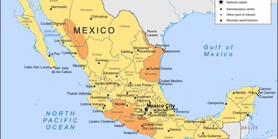 Karta över Mexico City och omgivande områden