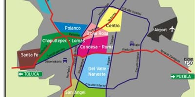 Närheten karta över Mexico City
