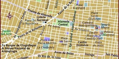 Centro historico Mexico City på kartan