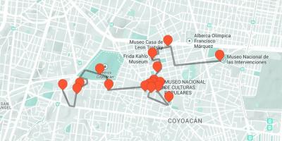 Karta över Mexico City rundvandring