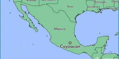 Coyoacan Mexico City på kartan