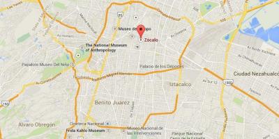 Zocalo i Mexico City karta